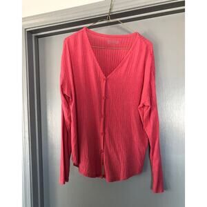 Mudd womens lightweight ribbed pink  sweater size small button cardigan